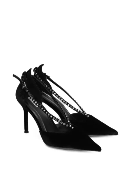 Pantofi cu toc Lola Cruz de catifea negru