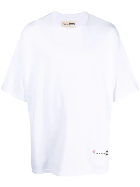 Tricou Incotex cu imagine scurt alb