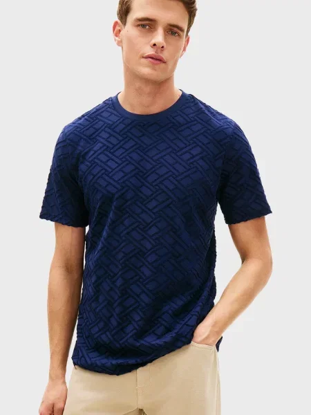 Жаккардовая футболка Tommy Hilfiger синяя