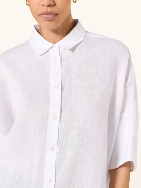 Robert Friedman Bluzka Z Lnu Z Rękawami weiss biała