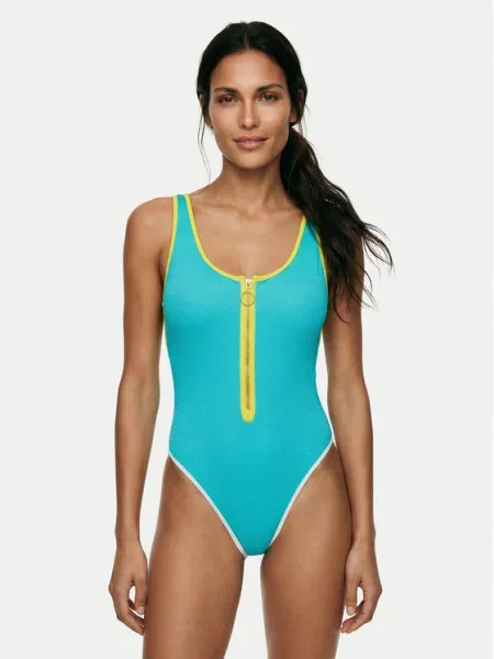 Seafolly Costum de baie Beach Bound Retro turcoaz