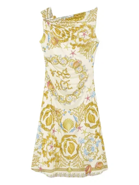 Mała mały sukienka mini Versace garniturowa żółta