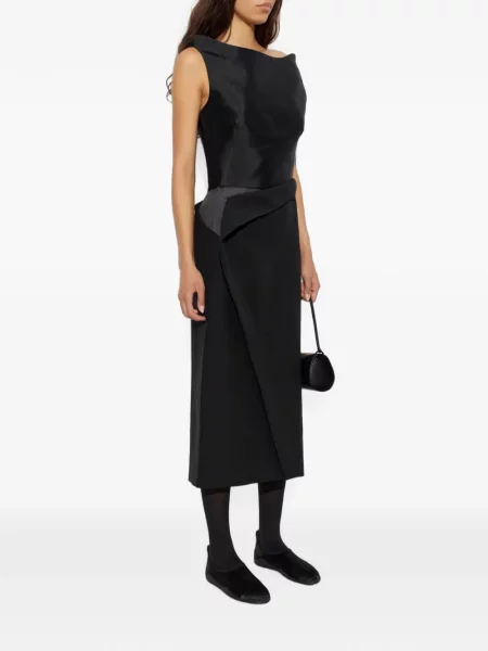 Fustă Jil Sander asimetrică negru