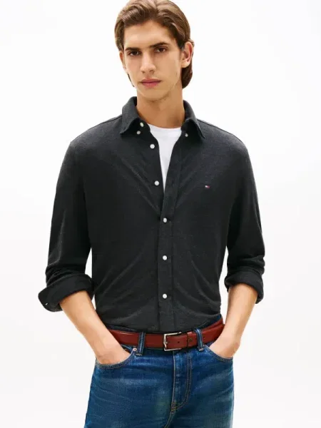 Tommy Hilfiger Cămașă | pique negru