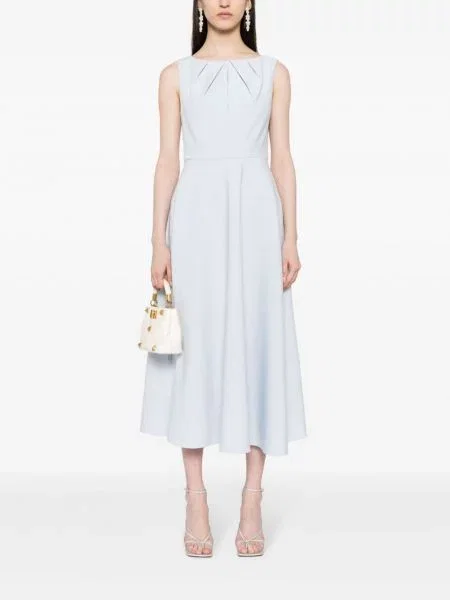Krepo kostiumas midi suknelė Roland Mouret iki kelių mėlyna