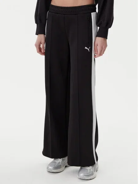 Puma Долнище анцуг T7 Wide Leg черен