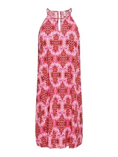 ONLY Obleka ONLNOVA oranžna / fuksija bela