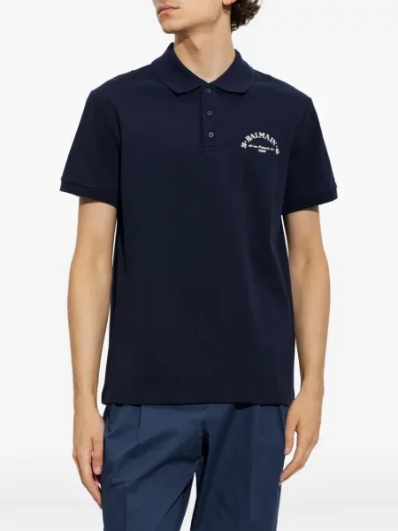 Tricou polo Balmain cu imagine albastru