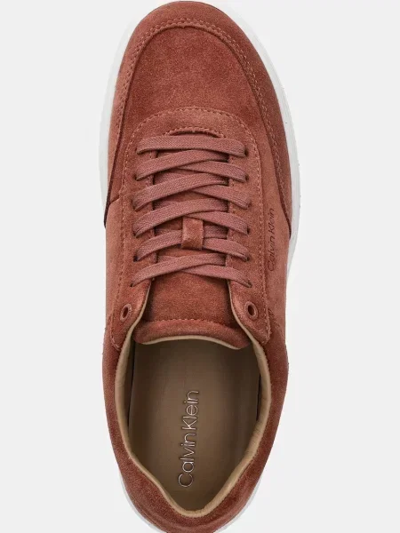 Calvin Klein velúr sportcipő CLEAN CUP LOW LACEUP OXF SU barna