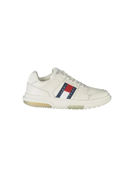 Trampki Tommy Jeans wiązane skórzane białe