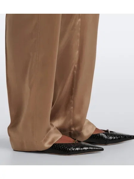 Pantaloni Tom Ford din satin bej