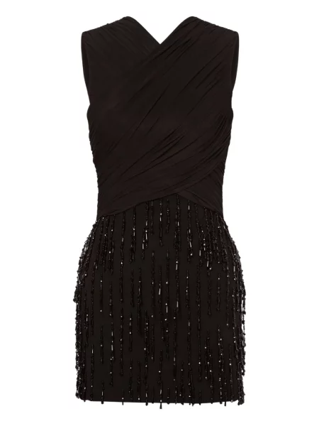 Rochie mini Alberta Ferretti de lână de costum negru