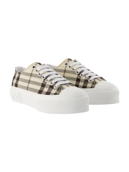 Sneakersy Burberry w kratę beżowe