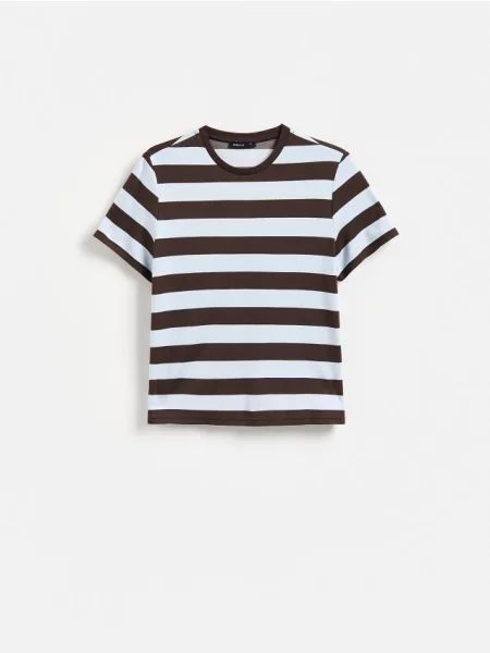 Reserved Tricou cu adaos de maro-închis maro