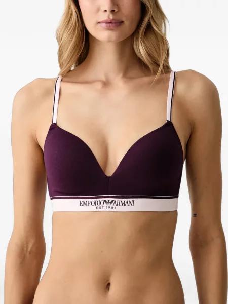 Sutien triunghi Emporio Armani cu autograf violet