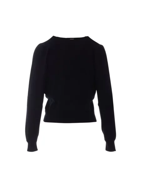 Sweter Twinset z dekoltem w serek czarny