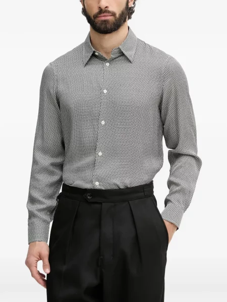 Lung cămașă Armani Exchange cu imagine gri