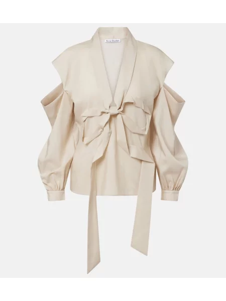 Bluză Acne Studios cu funde bej