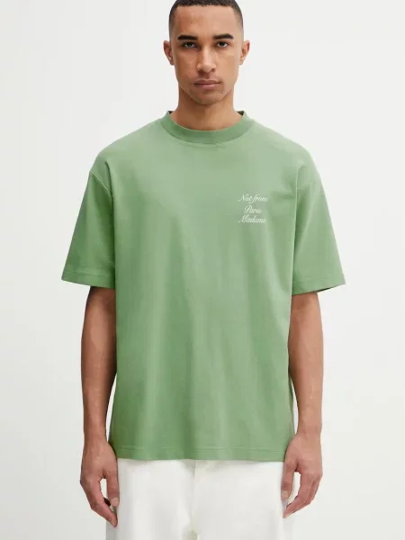 Drole de Monsieur Koszulki Mężczyzna M Calligraphy Slogan T-Shirt zielony