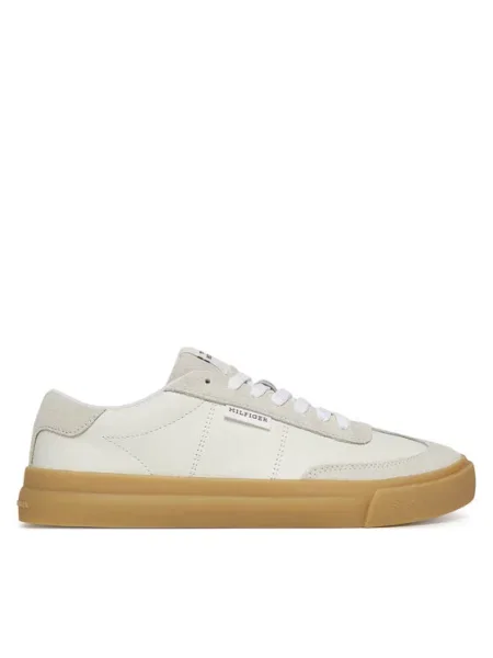 Kožené tenisky Tommy Hilfiger TH CUPSET SUMMER LTH béžová