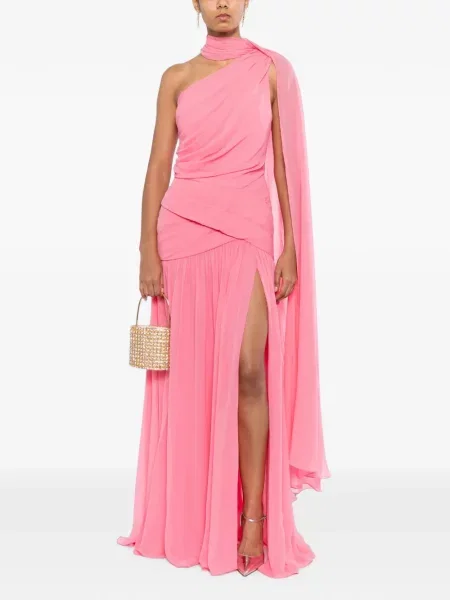 Rochie Elie Saab drapată cu un umăr gol roz