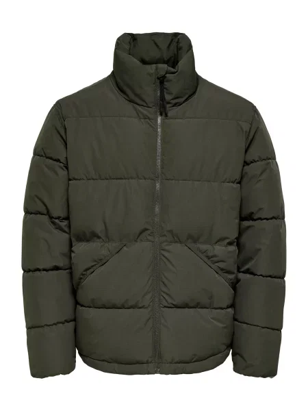 Only & Sons Geacă de iarnă ONSPack închis verde