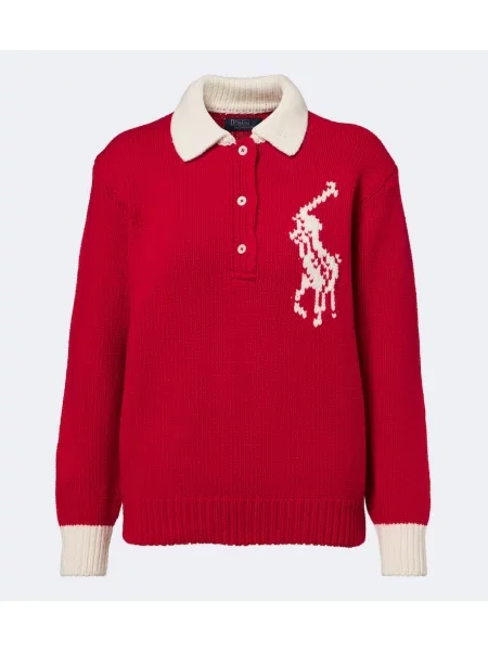 Tricou polo Polo Ralph Lauren de lână roșu