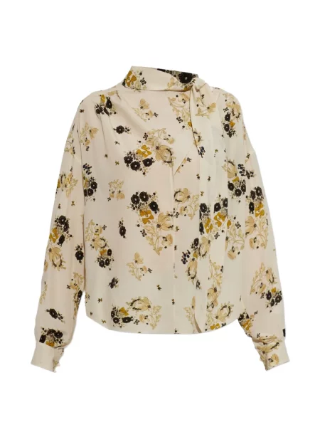 Top Isabel Marant cu model floral cu imagine cu legături