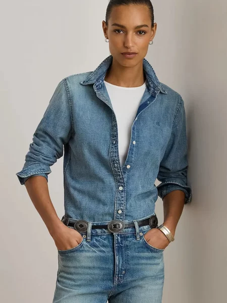 Bluză Lauren Ralph Lauren albastru