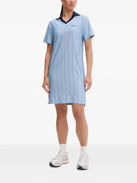 Lung papuci Adidas cu mâneci lungi cu dungi albastru