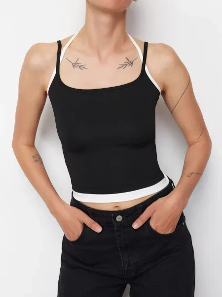 Trendyol Top negru alb