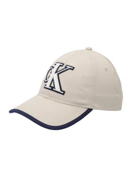 Calvin Klein Șapcă crem / bleumarin alb