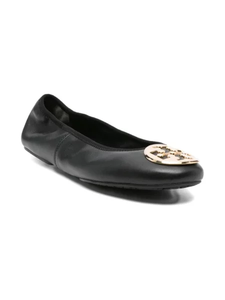 Balerinki Tory Burch z logo czarne