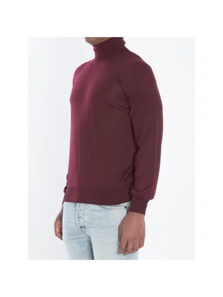 Sweter z golfem Saint Laurent wełniany do golfa brązowy