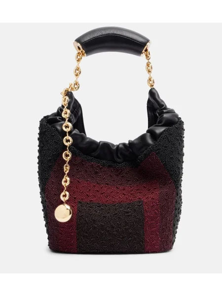 Usnjena usnjena torbica Loewe črna