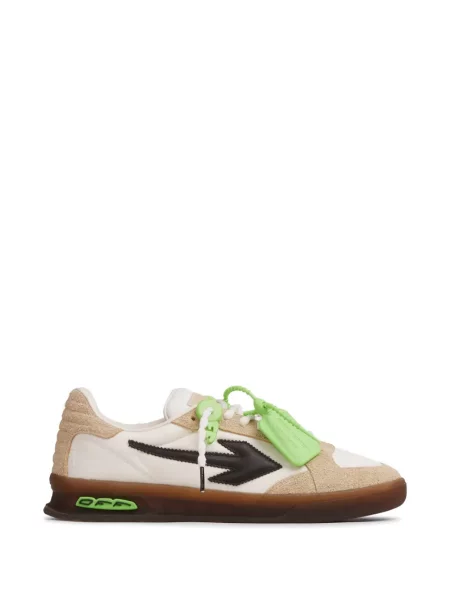 Sneakerși Off-white din piele de căprioară alb