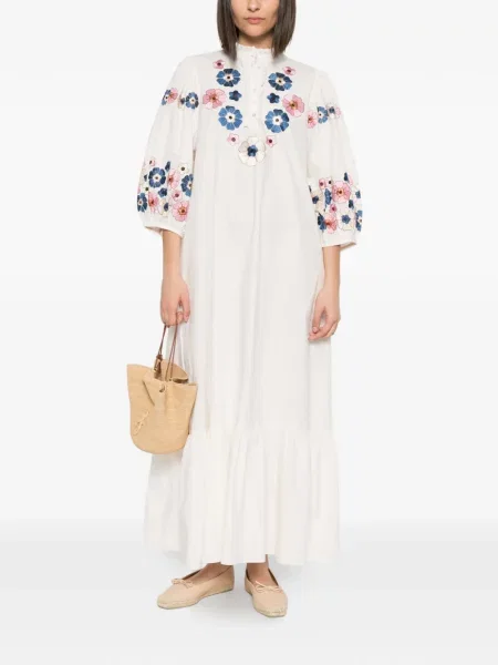 Rochie Antik Batik cu model floral cu volane