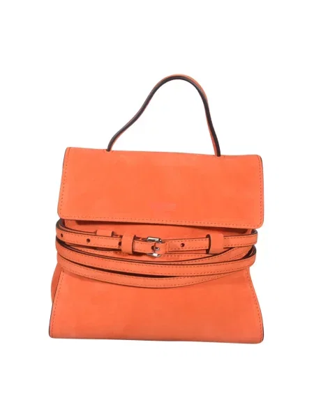 Shopperka Moschino zamszowa wiązana pomarańczowa
