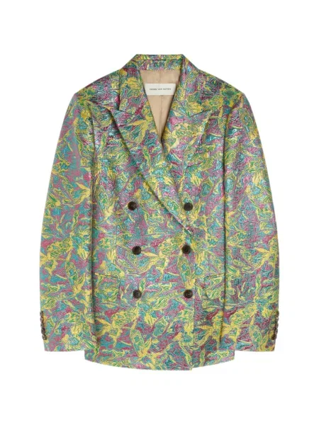 Жакардов блейзър Dries Van Noten двуредно жълто