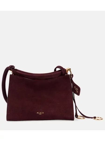 Geanta de piele Alaïa din piele bordo