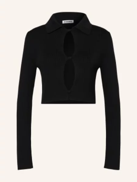 Jil Sander Krátký Svetr černá