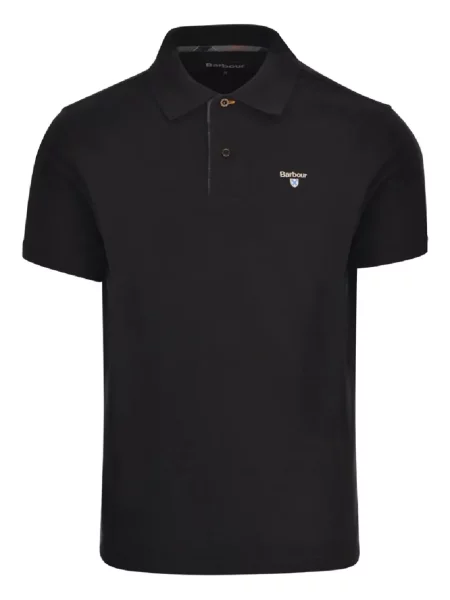 Tricou polo Barbour în carouri negru