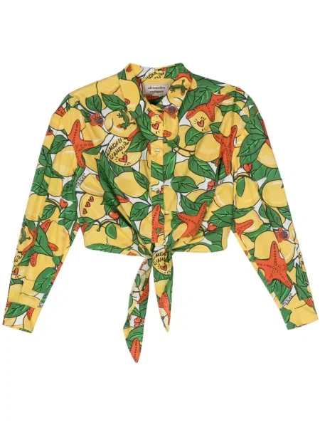 Koszula Alessandro Enriquez z nadrukiem żółta
