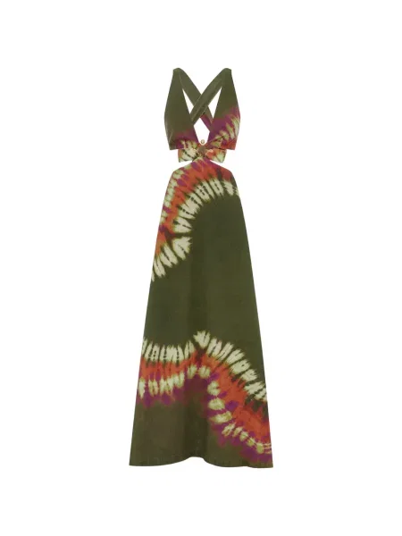 Rochie midi Alemais cu legături verde