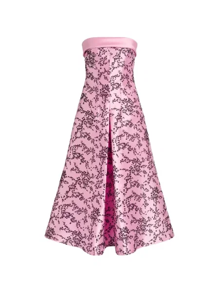 Rochie Alberta Ferretti cu model floral cu imagine fără bretele roz