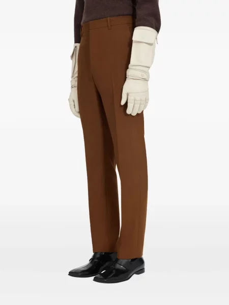 Pantaloni Mm6 Maison Margiela de lână maro