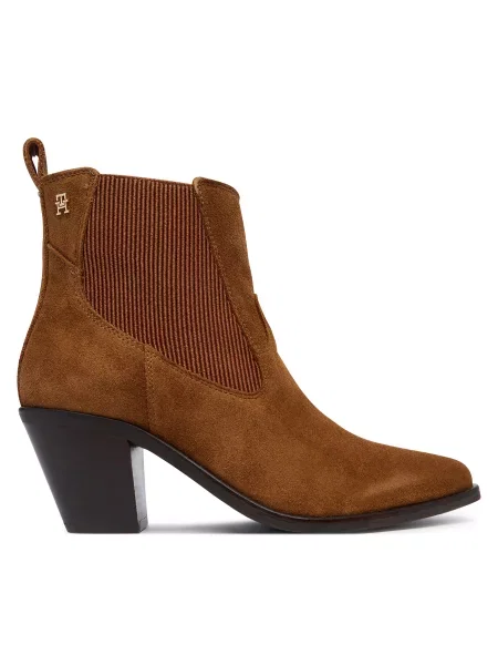 Μποτάκια Tommy Hilfiger Suede Western Chelsea Boot καφέ