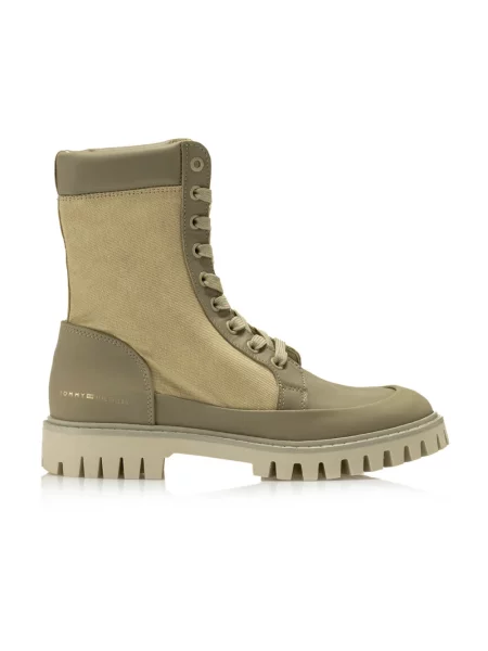 Tommy Hilfiger Buty Kobieta 38 EU skórzane sneakersy z wysoką cholewką beżowy