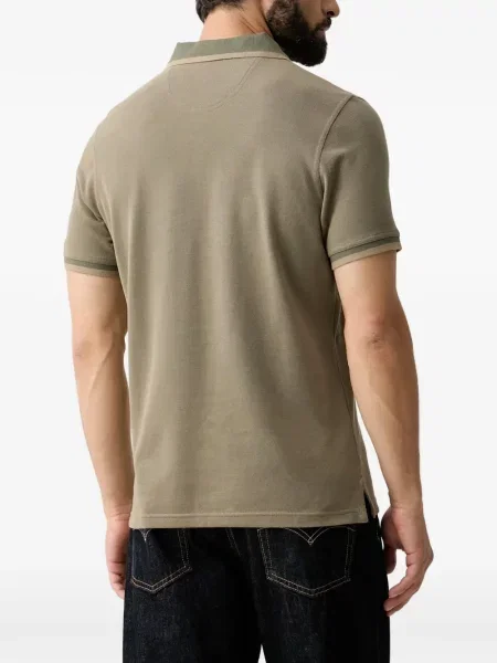 Scurt tricou polo Barbour cu broderie verde