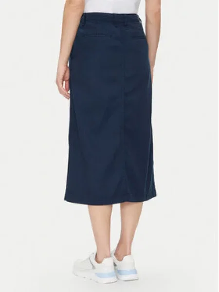 Tommy Hilfiger Midi krilo Co Blend Midi Skirt Mornarsko modra